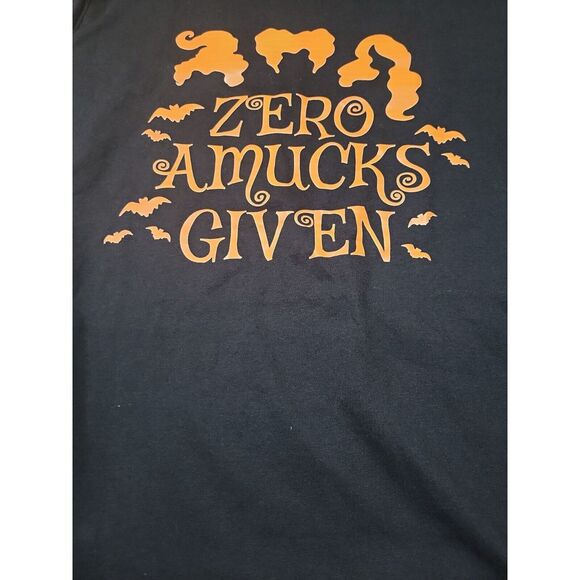 Zero Amucks Given, Funny‎ Amuck With Bat Halloween Witch Unisex T-shirt XL - Picture 2 of 5